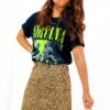 I Get What I Want - Leopard Print Denim Mini Skirt