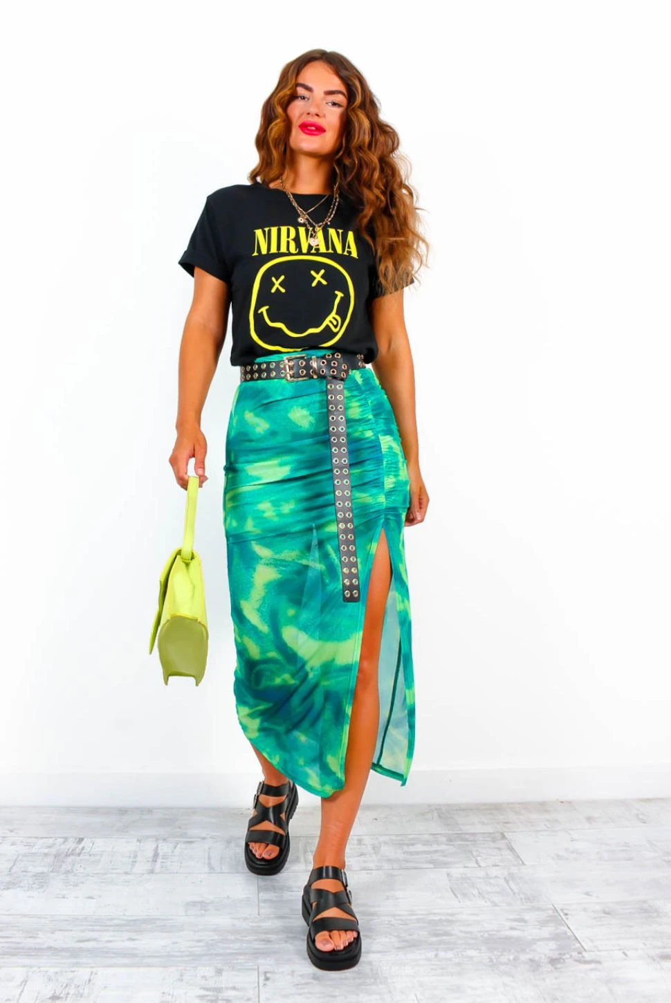 I'm With The Band - Black Yellow Smiley Nirvana Licensed T-Shirt 5 I'm With The Band - Black Yellow Smiley Nirvana Licensed T-Shirt - Image 5