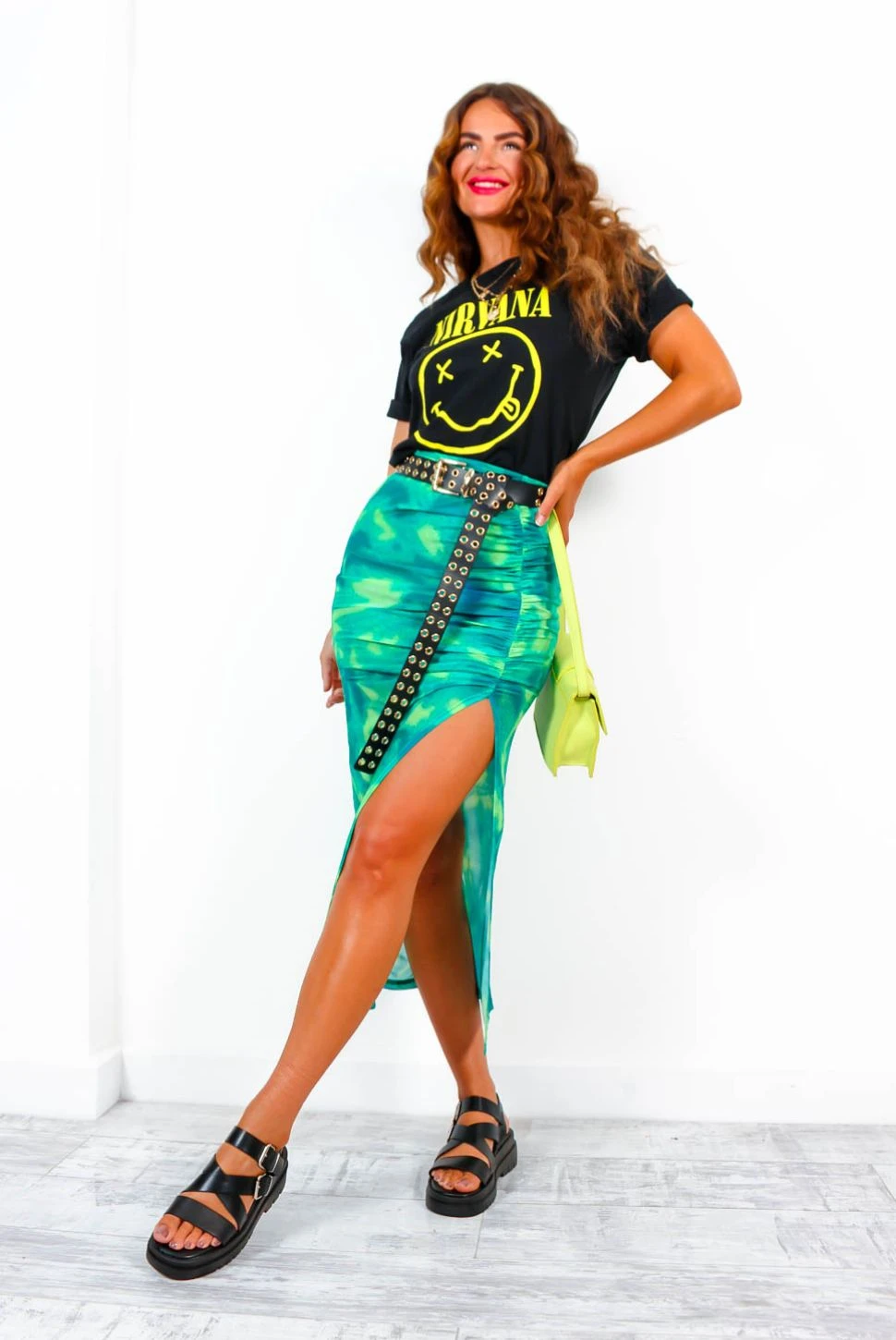 I'm With The Band - Black Yellow Smiley Nirvana Licensed T-Shirt 4 I'm With The Band - Black Yellow Smiley Nirvana Licensed T-Shirt - Image 4