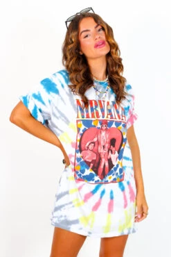 I'm With The Band - Multi Tie Dye Nirvana Licensed T-Shirt -Fashion Clothing Store I mWithTheBand MultiTieDyeNirvanaLicensedT Shirt1 5