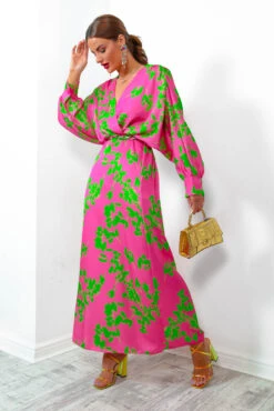 In My Imagination - Pink Lime Floral Batwing Midi Dress -Fashion Clothing Store InMyImagination PinkLimeFloralBatwingMidiDress 2 8a3876e4 c5b7 4467 a207 3456906fecf5