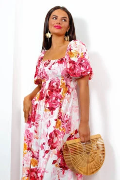 New Arrival -Fashion Clothing Store InParadise PinkWatercolourFloralMaxiDress 5