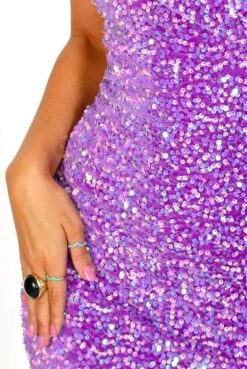 In The Spotlight - Purple One Shoulder Sequin Midi Dress 8 In The Spotlight - Purple One Shoulder Sequin Midi Dress -Fashion Clothing Store InTheSpotlight PurpleOneShoulderSequinMidiDress 1