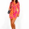 Infatuated By You - Pink Orange Floral Tropical Mini Dress