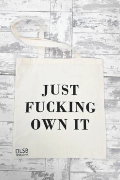 Just Own It - Beige Slogan Canvas Bag 7 Just Own It - Beige Slogan Canvas Bag -Fashion Clothing Store JustOwnIt BeigeSloganCanvasBag 2