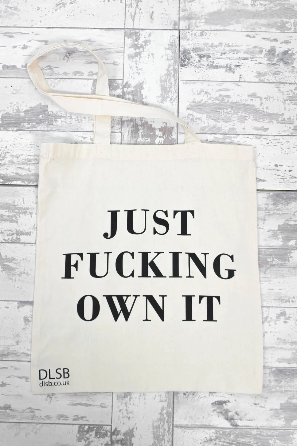 Just Own It - Beige Slogan Canvas Bag 3 Just Own It - Beige Slogan Canvas Bag - Image 3