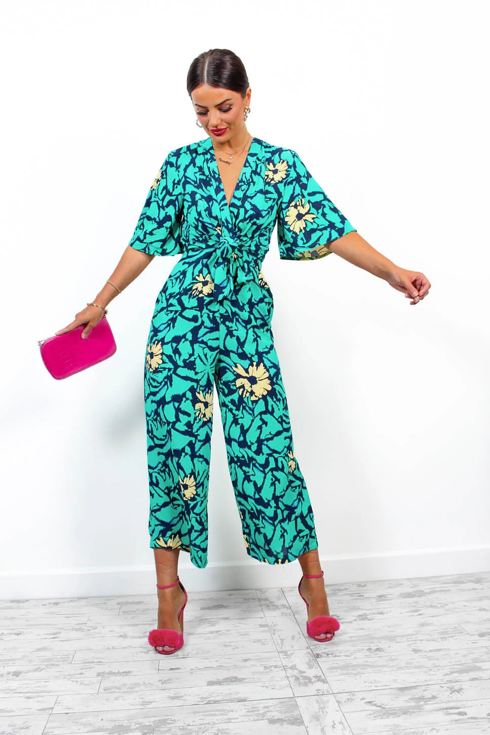 Knot Basic - Green Multi Floral Jumpsuit 5 Knot Basic - Green Multi Floral Jumpsuit - Image 5