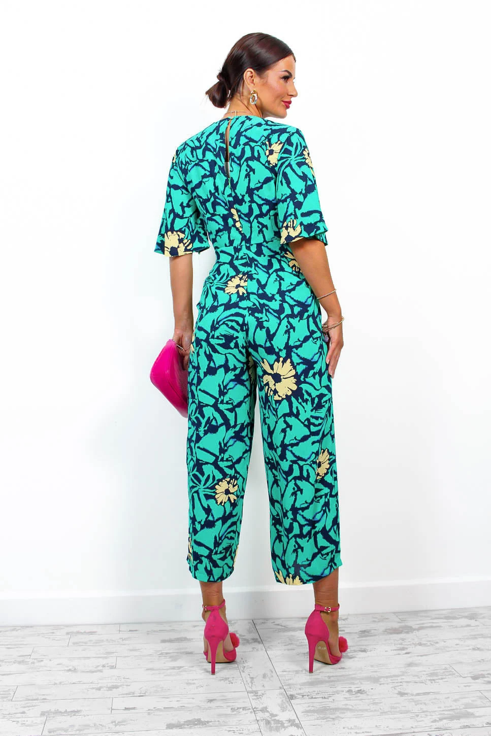 Knot Basic - Green Multi Floral Jumpsuit 4 Knot Basic - Green Multi Floral Jumpsuit - Image 4