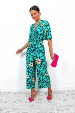 Knot Basic - Green Multi Floral Jumpsuit 7 Knot Basic - Green Multi Floral Jumpsuit -Fashion Clothing Store KnotBasic GreenMultiFloralJumpsuit5
