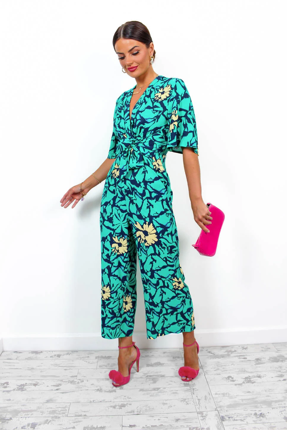 Knot Basic - Green Multi Floral Jumpsuit 3 Knot Basic - Green Multi Floral Jumpsuit - Image 3