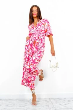 Knot Basic - Pink Multi Tropical Print Jumpsuit 10 Knot Basic - Pink Multi Tropical Print Jumpsuit -Fashion Clothing Store KnotBasic PinkMultiTropicalPrintJumpsuit3