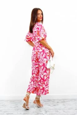 Knot Basic - Pink Multi Tropical Print Jumpsuit 8 Knot Basic - Pink Multi Tropical Print Jumpsuit -Fashion Clothing Store KnotBasic PinkMultiTropicalPrintJumpsuit4