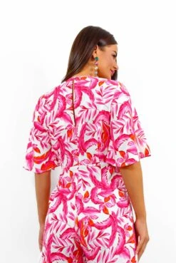 Knot Basic - Pink Multi Tropical Print Jumpsuit 11 Knot Basic - Pink Multi Tropical Print Jumpsuit -Fashion Clothing Store KnotBasic PinkMultiTropicalPrintJumpsuit5