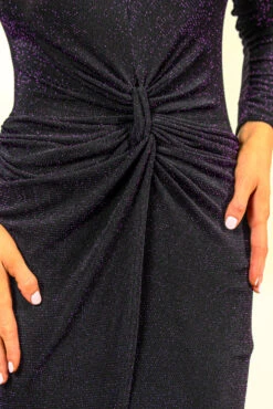 Knot Giving Up - Black Plum Glitter Knot Detail Maxi Dress -Fashion Clothing Store KnotGivingUp BlackPlumGlitterKnotDetailMaxiDress6