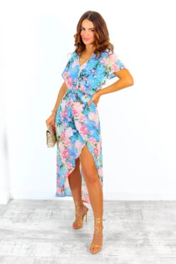 Knot In Love - Blue Floral Maxi Dress -Fashion Clothing Store KnotInLove BlueFloralMaxiDress 2
