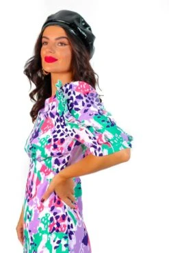 Law Of The Jungle - Lilac Animal Print Midi Dress -Fashion Clothing Store LawOfTheJungle LilacAnimalPrintMidiDress 6