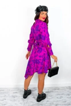 Leave No Trace - Magenta Purple Long Sleeve Mini Dress -Fashion Clothing Store LeaveNoTrace MagentaPurpleLongSleeveMiniDress 4