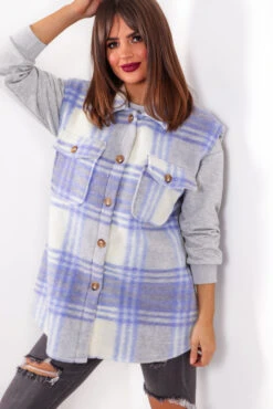 Leave The Vest To Us - Blue Check Sleeveless Shacket 7 Leave The Vest To Us - Blue Check Sleeveless Shacket -Fashion Clothing Store LeaveTheVestToUs BlueCheckSleevelessShacket 5