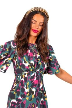 Lets Split - Forest Leopard Print Midi Dress -Fashion Clothing Store Let sSplit ForestLeopardPrintMidiDress 2