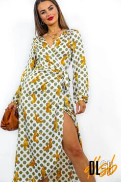 Lets Talk Tiger - White Animal Print Wrap Dress 9 Lets Talk Tiger - White Animal Print Wrap Dress -Fashion Clothing Store LetsTalkTiger WhiteAnimalPrintWrapDress 1