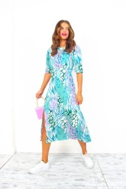 Lifes A Jungle - Multi Pattern Midi Dress -Fashion Clothing Store Life sAJungle MultiPatternMidiDress 1