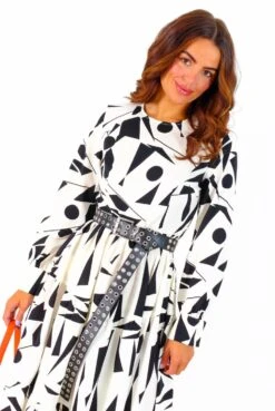 Living Wild - Cream Black Geometric Maxi Dress -Fashion Clothing Store LivingWild CreamBlackGeometricMaxiDress6