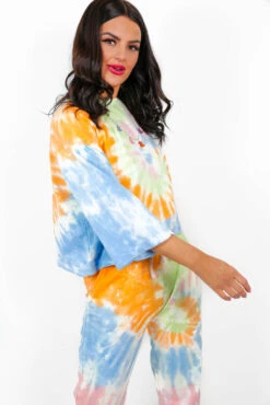 Love Never Dyes - Lime Multi Tie Dye Cropped T-Shirt -Fashion Clothing Store LoveNeverDyes LimeMultiTieDyeCroppedT Shirt2