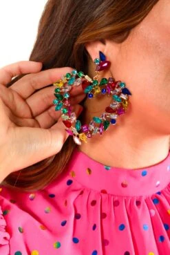 Love You Always - Multi Gem Heart Earrings