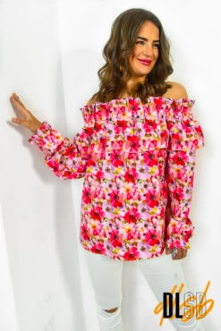 Make Me Bloom - Pink Floral Top -Fashion Clothing Store MakeMeBloom PinkFloralTop 2