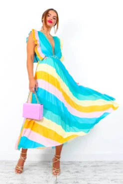 Mamma Mia - Blue Multi Stripe Maxi Dress 15 Mamma Mia - Blue Multi Stripe Maxi Dress -Fashion Clothing Store MammaMia BlueMultiStripeMaxiDress 2 2