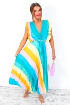Mamma Mia - Blue Multi Stripe Maxi Dress 19 Mamma Mia - Blue Multi Stripe Maxi Dress -Fashion Clothing Store MammaMia BlueMultiStripeMaxiDress 5 2