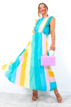 Mamma Mia - Blue Multi Stripe Maxi Dress 12 Mamma Mia - Blue Multi Stripe Maxi Dress -Fashion Clothing Store MammaMia BlueMultiStripeMaxiDress 7 2