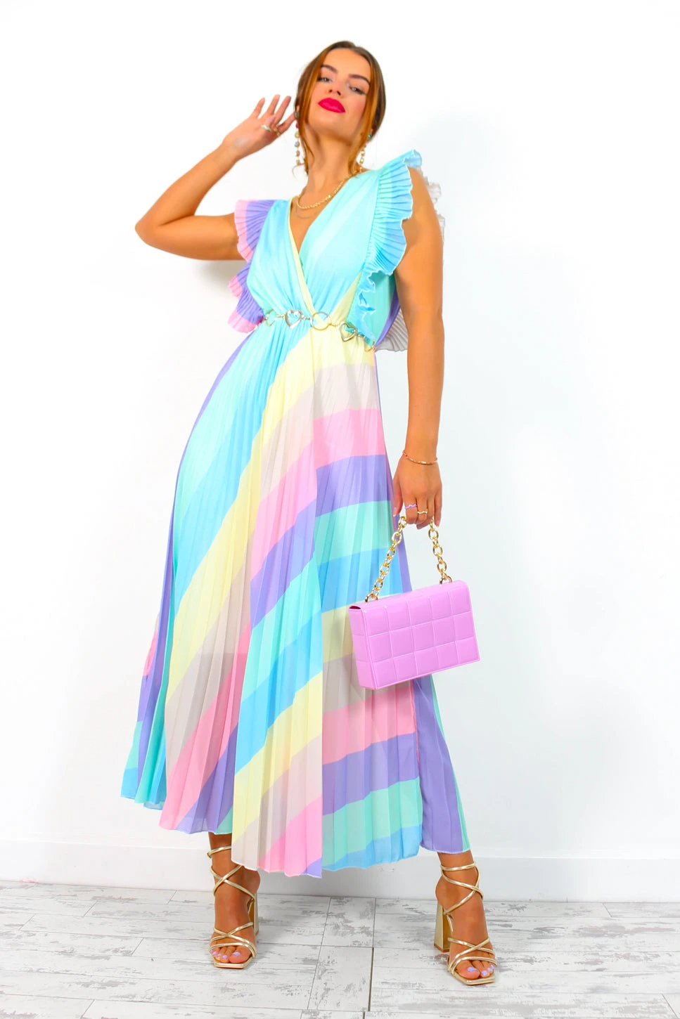 Mamma Mia - Pastel Stripe Maxi Dress 2 Mamma Mia - Pastel Stripe Maxi Dress - Image 2