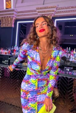 Maybe Not - Purple Multi Leopard Print Twist Bodycon Midi Dress -Fashion Clothing Store MaybeNot PurpleMultiLeopardPrintTwistBodyconMidiDress 2 ba15258e dbd6 496a b9c3 99b67255d6a7