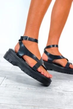 Meet Me At The Crossroads - Black Crossover Sandals