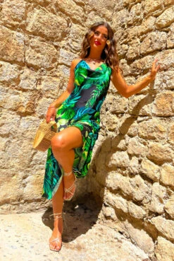 Miami - Black Tropical Slip Dress 10 Miami - Black Tropical Slip Dress -Fashion Clothing Store Miami Black Tropical Slip Dress 2