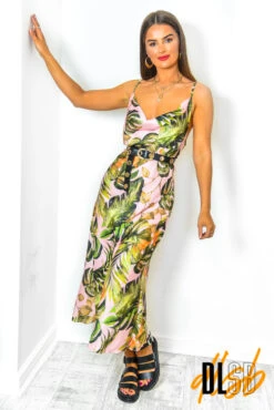 Miami - Blush Tropical Slip Dress -Fashion Clothing Store Miami BlushTropicalSlipDress 1