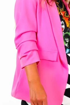 Mind Your Business - Pink Ruched Sleeve Blazer -Fashion Clothing Store MindYourBusiness PinkRuchedSleeveBlazer 1 7666167f 6df6 4efa 9704 3bd4277c5ae0