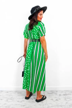 Mixed Up - Green Black Print Midi Shirt Dress -Fashion Clothing Store MixedUp GreenBlackPrintMidiShirtDress 1 Copy