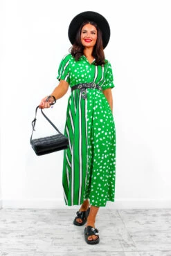 Mixed Up - Green Black Print Midi Shirt Dress -Fashion Clothing Store MixedUp GreenBlackPrintMidiShirtDress 8