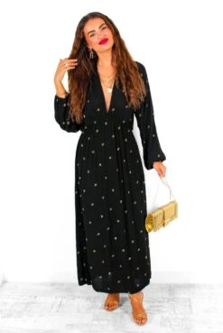 Moment Of Serendipity - Black Gold Sequin Boho Maxi Dress 10 Moment Of Serendipity - Black Gold Sequin Boho Maxi Dress -Fashion Clothing Store MomentOfSerendipity BlackGoldSequinBohoMaxiDress 4