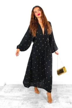 Moment Of Serendipity - Black Gold Sequin Boho Maxi Dress 13 Moment Of Serendipity - Black Gold Sequin Boho Maxi Dress -Fashion Clothing Store MomentOfSerendipity BlackGoldSequinBohoMaxiDress 5
