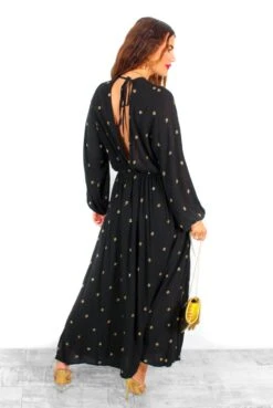 Moment Of Serendipity - Black Gold Sequin Boho Maxi Dress 9 Moment Of Serendipity - Black Gold Sequin Boho Maxi Dress -Fashion Clothing Store MomentOfSerendipity BlackGoldSequinBohoMaxiDress 7