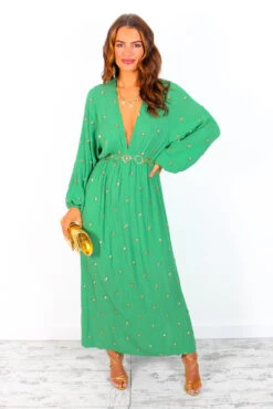 Moment Of Serendipity - Green Gold Sequin Boho Maxi Dress 9 Moment Of Serendipity - Green Gold Sequin Boho Maxi Dress -Fashion Clothing Store MomentOfSerendipity GreenGoldSequinBohoMaxiDress 2