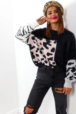 No Hard Felines - Black Knitted Jumper