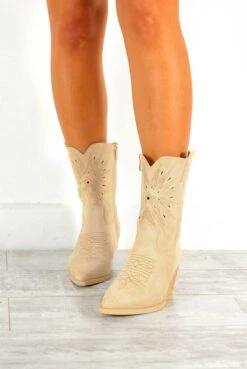 Not My First Rodeo - Cream Suede Embroidered Western Boots -Fashion Clothing Store NotMyFirstRodeo CreamSuedeEmbroideredWesternBoots 4