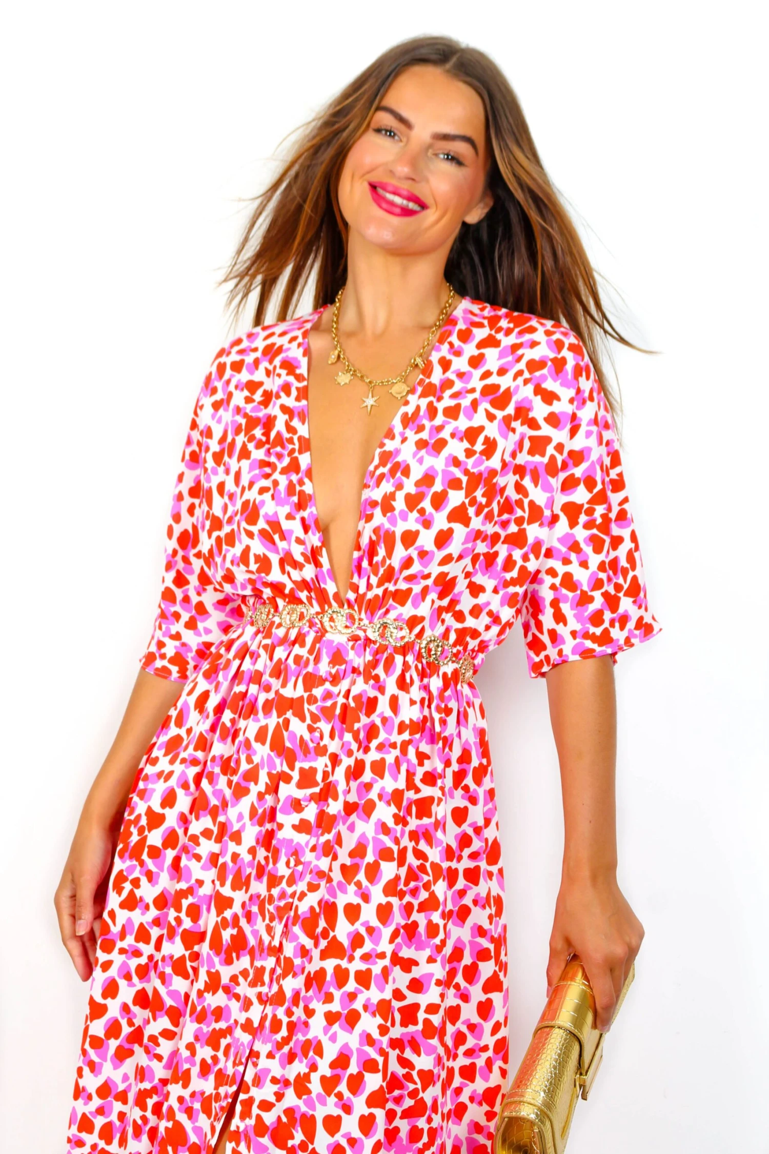 Nothing Bud Love - Red Pink Abstract Leopard Print Midi Dress 13 Nothing Bud Love - Red Pink Abstract Leopard Print Midi Dress - Image 13