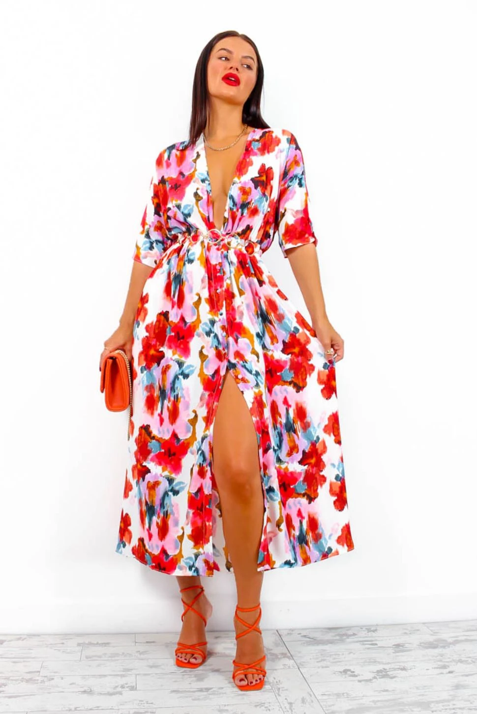 Nothing Bud Love - White Red Floral Midi Dress 6 Nothing Bud Love - White Red Floral Midi Dress - Image 6