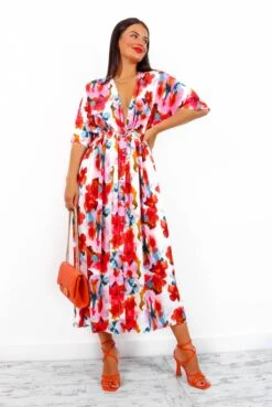 Nothing Bud Love - White Red Floral Midi Dress 14 Nothing Bud Love - White Red Floral Midi Dress -Fashion Clothing Store NothingBudLove WhiteRedFloralMidiDress2