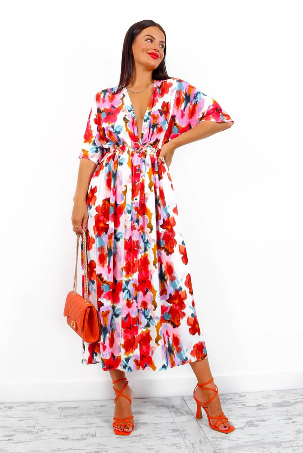 Nothing Bud Love - White Red Floral Midi Dress 7 Nothing Bud Love - White Red Floral Midi Dress - Image 7